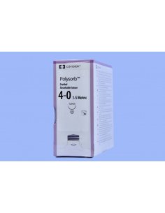 POLYSORB 4-0, Triangular 3/8 Circulo Color Azul, Aguja 19...