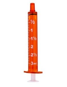 Jeringa Oral de 3 cuerpos 3 ml, Ámbar, Sol-M , Caja 400...