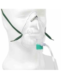 Mascarilla Oxigeno CON RESERVORIO Adultos, Caja 50 unidades.