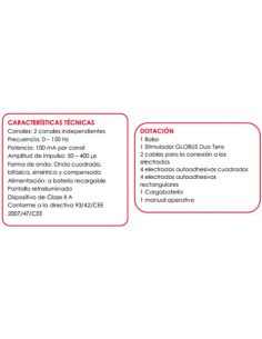 Electroestimulador Globus Duo Tens con dos canales y 20... 2