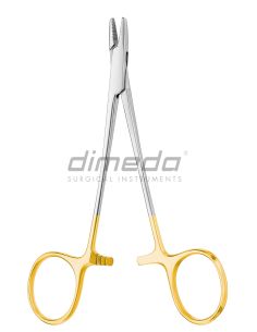 Porta AGUJAS DERF Recto 12 cm. Tungsteno. Dimeda.