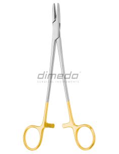 Porta AGUJAS MAYO HEGAR Recto 14 cm. con boca TC, Dimeda.