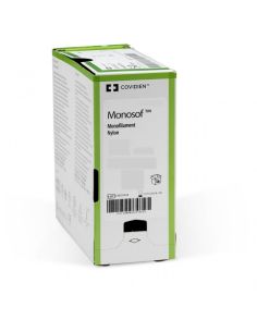 MONOSOF 9/0, Punta reforzada, 3/8 círculo, Negro, Aguja 6...