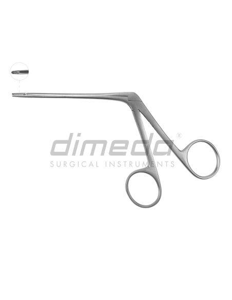 Pinza para pólipos auriculares Hartmann con Diente 1/2 (cocodrilo) 16 cm, recta, estriada, Dimeda