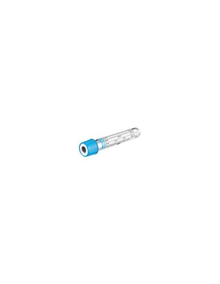 Tubo Vacuette® 9NC citrato sódico 3.2% 9 ml 16x100 tapón azul-anilla negra, sin rosca, Caja 1200 unidades