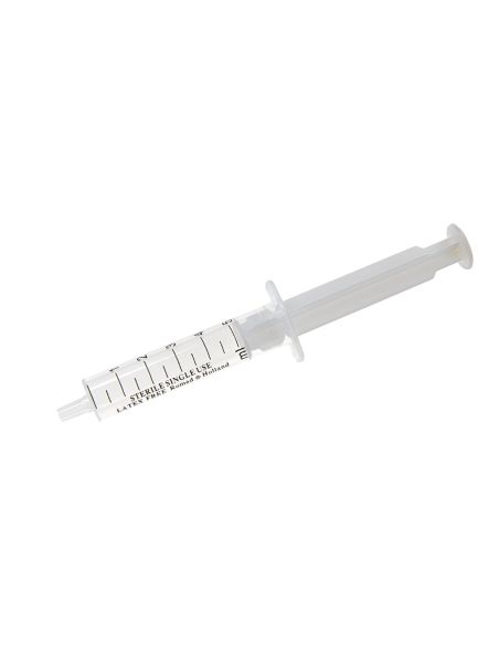 Jeringa 2 cuerpos 10 ml. ROMED cono excéntrico, Caja 100 unidades.