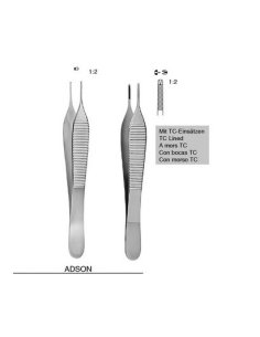 Pinza Disección ADSON Con Diente 1x2 12 cm. Dimeda