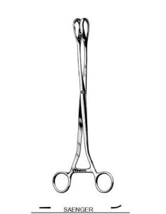 Pinza para abortos y placenta SAENGER 27 cm., Recta