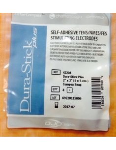Electrodos DURA-STICK SNAP 5x5 ( Compex ), Bolsa 4 unidades.