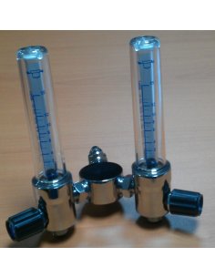 Caudalímetro Doble 0-15 l/min Conexión DIN O2, Salida...
