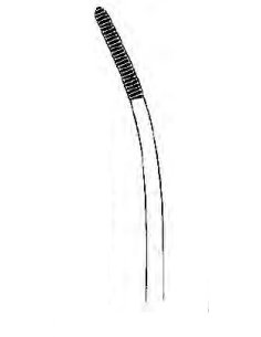 Pinza cuello utero Bozeman CURVA 25 cm. Estriada. 2