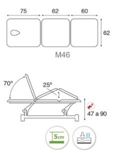 Camilla Eléctrica de 3 cuerpos con cabezal T13, de 62 x... 2