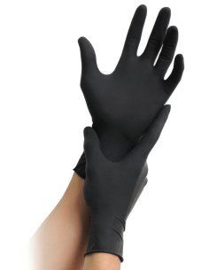 Guante NITRILO Sin Polvo NEGRO Talla L, 6 gr. Caja 100...