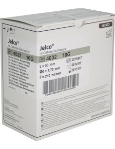 Catéter JELCO Safe Touch SIN aletas, 16G 1,7 Ø x 50 mm....