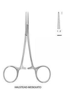 Pinza MOSQUITO Recto Con Diente 13 cm. Pk.