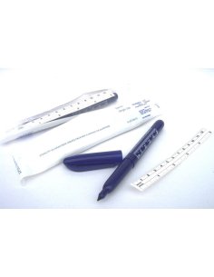 Rotulador de piel punta fina 0,5 mm., y regla flexible,...