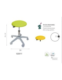 Taburete circular base gris