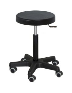 Taburete Giratorio Con Ruedas ABS. Inyectado Negro