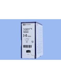 SURGIPRO* II 3-0, Triangular 3/8 Circulo Color Azul,...