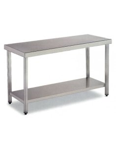 Mesa de trabajo central con estante inferior 1,20x60X80 inox