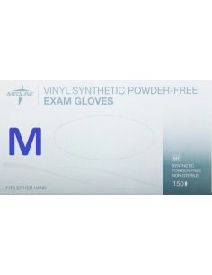Guante VINILO MEDLINE Sin Polvo Talla M, Caja 150 unidades.