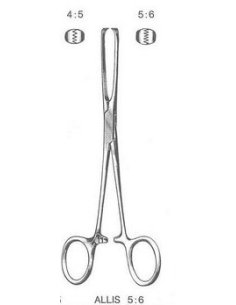 Pinza Intestinal ALLIS 15 cm. CON Diente 5x6, Dimeda