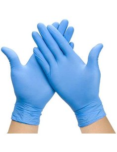 Guante NITRILO Sin Polvo Azul Talla P Caja 100 unidades. 2