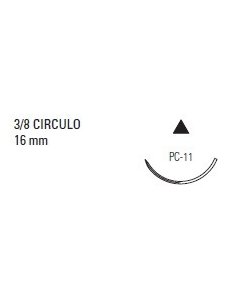 SURGIPRO* II 6-0, Triangular 3/8 Circulo Color Azul,... 2