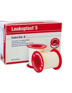 LEUKOPLAST S Esparadrapo Seda Blanco 5 cm x 5 mts, Caja 6...