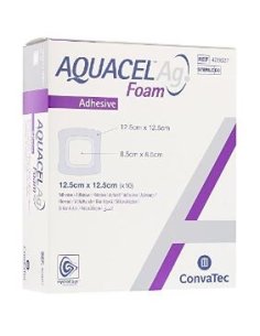 Apósito Aquacel AG (plata) Foam Adhesivo, 12,5 cm x 12,5...