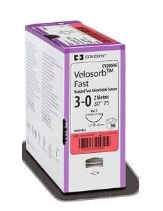 Suturas reabsorbible Trenzada VELOSORB FAST 3/0, Aguja...