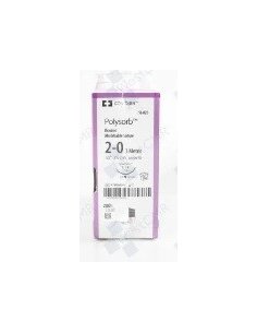 POLYSORB 2/0, Aguja 24 mm., 3/8 circulo corte inverso,...