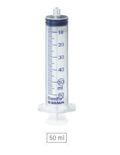 Jeringa 3 cuerpos 50 ml., Omnifix, LUER LOCK, SIN LATEX,...