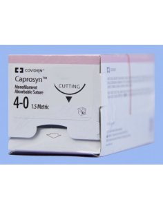 CAPROSYN 4/0, Aguja 19 mm., 3/8 de circulo, Long. Hebra...