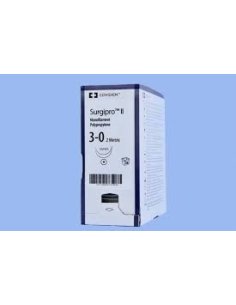SURGIPRO* II 3-0, Triangular 3/8 Circulo Color Azul,...