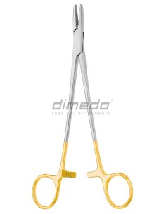 Porta AGUJAS MAYO HEGAR Recto 16 cm. con boca TC, Dimeda.