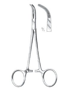 Pinza MOSQUITO Mixter Baby Curvo Sin Diente 14 cm. Dimeda.