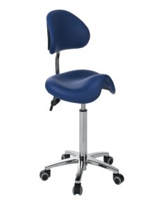 Taburete DERBY con base cromada y respaldo. Ref. S-4671