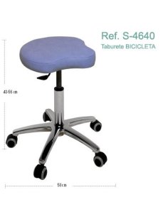 Taburete BICICLETA con base cromada. Ref. S-4640