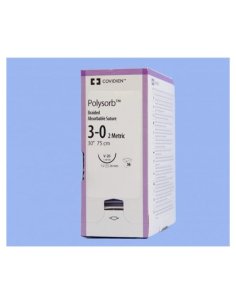 POLYSORB 3/0, sutura absorbible, Aguja 26 mm., 1/2...