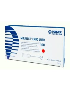 Agujas Miraject ENDO LUER 25G 0,5x40 mm., Caja 100 unidades.
