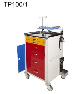 Carro de emergencias en Acero Esmaltado 710x560x1000mm.