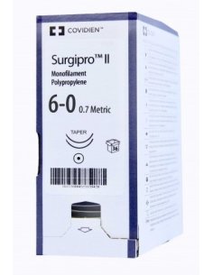 SURGIPRO* II 6-0, Tring. 3/8 Círculo, Aguja 13 mm, Azul,...